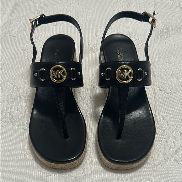 Michael Kors Shoes - Michael Kors Black Sandals with Gold Accents